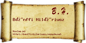 Bánffi Hiláriusz névjegykártya